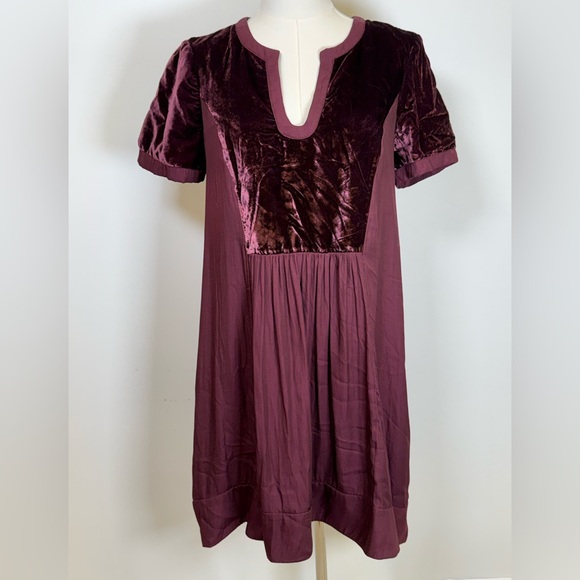 Anthropologie Maeve ‘Ingrid’ Purple Velvet Swing Tunic Dress Women’s Size Small - Picture 11 of 16